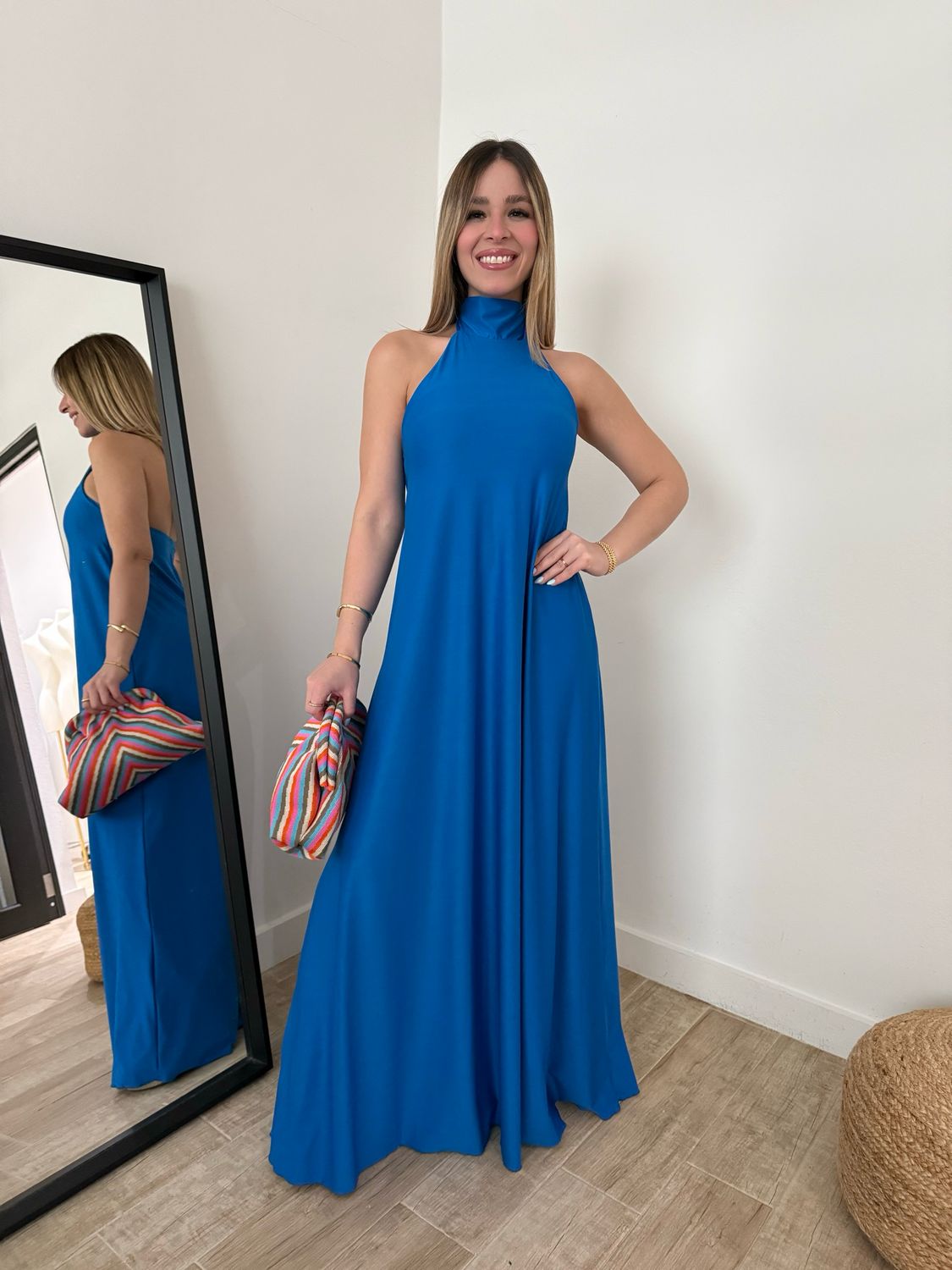 Royal Blue Halter Maxi Dress