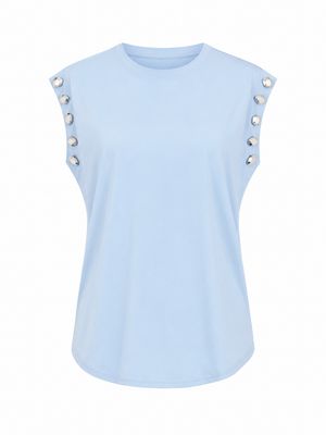 Baby Blue Metallic Design Tee