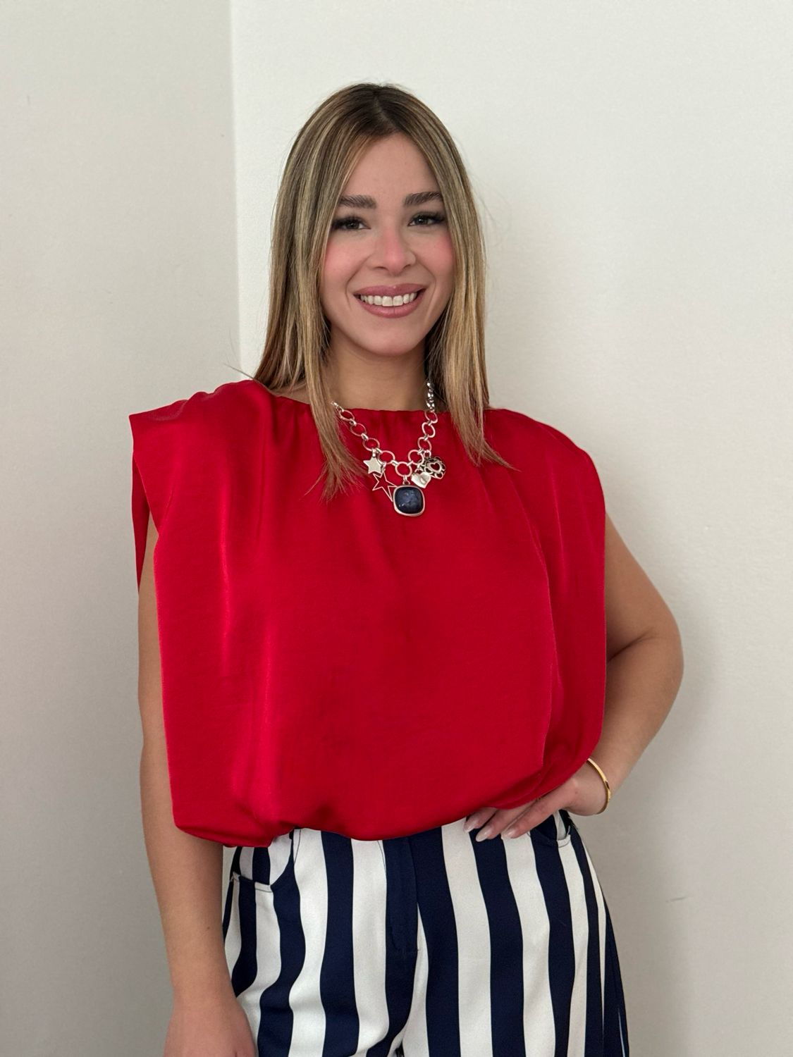 Red Bubble Blouse