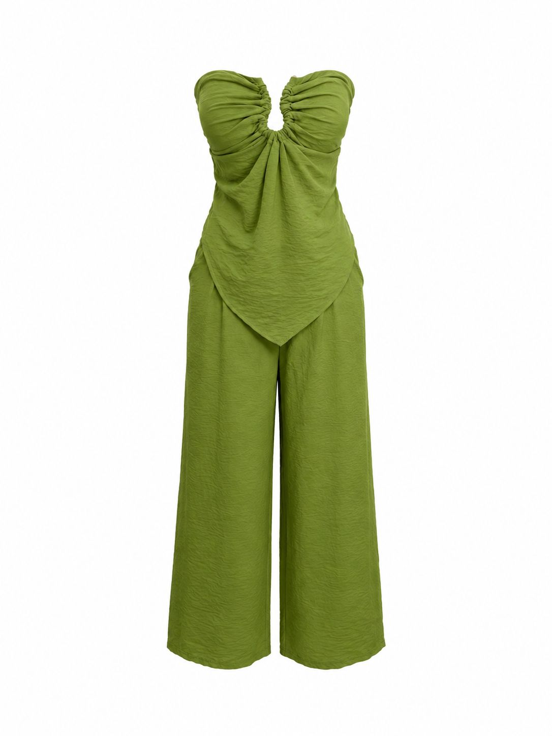 Green Strappless Detail Top & Pant Set (One Size)