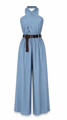 Dusty Blue Halter Jumpsuit (One Size) Dusty Blue Halter Jumpsuit (One Size)