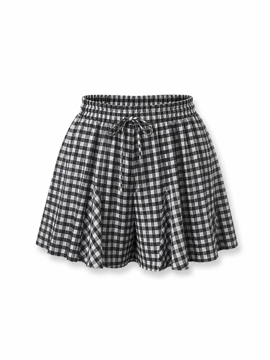 Black Gingham Flare Skort ( One Size)
