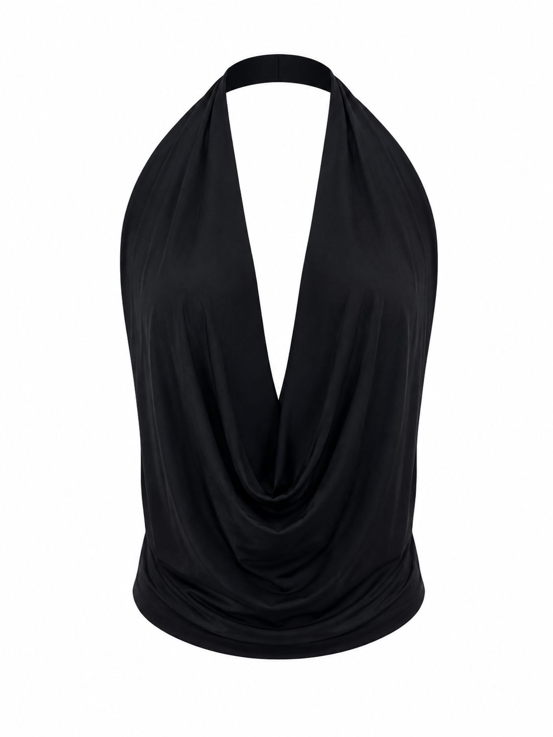 Black Halter Open Back Top