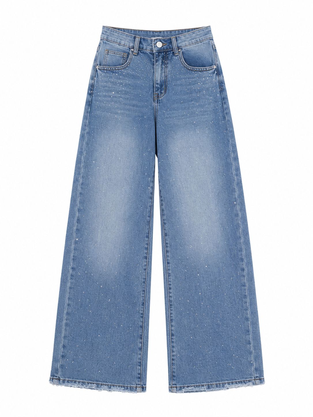Light Wash Rhinestone Denim Jeans