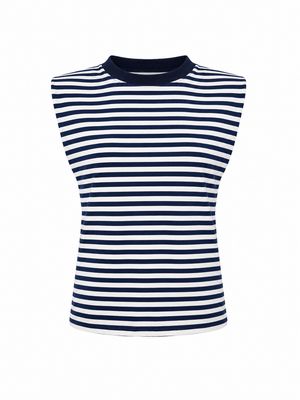 Navy Harbor Stripes Top