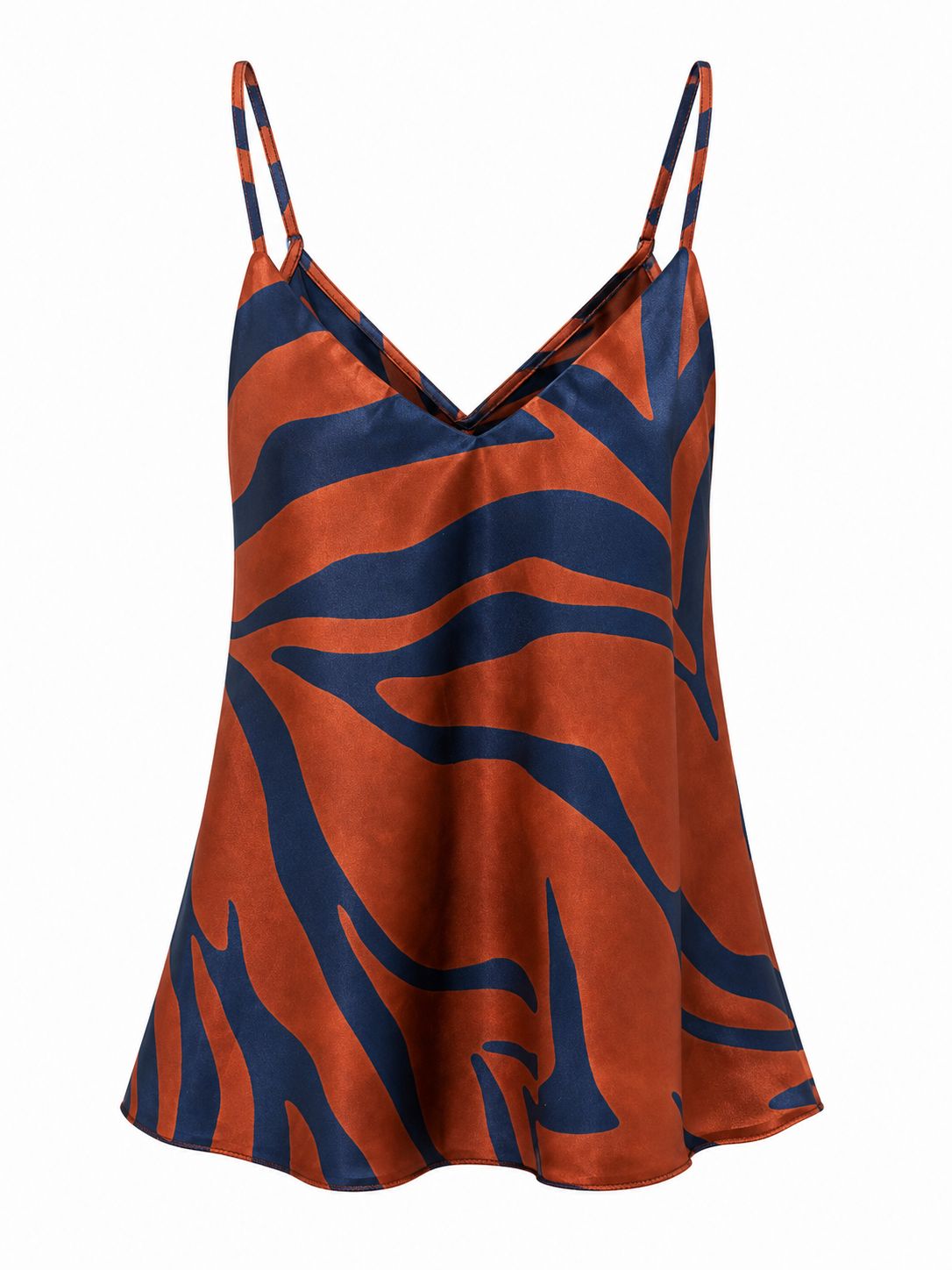 Rust- Navy Zebra Cami (one size)