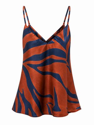 Rust- Navy Zebra Cami (one size)