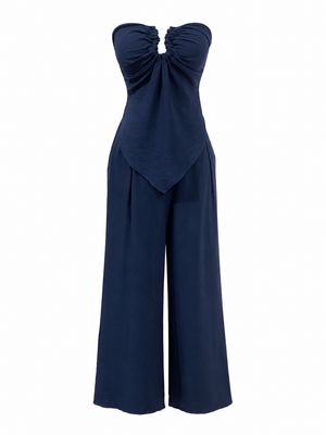 Navy Strapless Top & Pants Set (One Size) Navy Strapless Top & Pants Set (One Size)