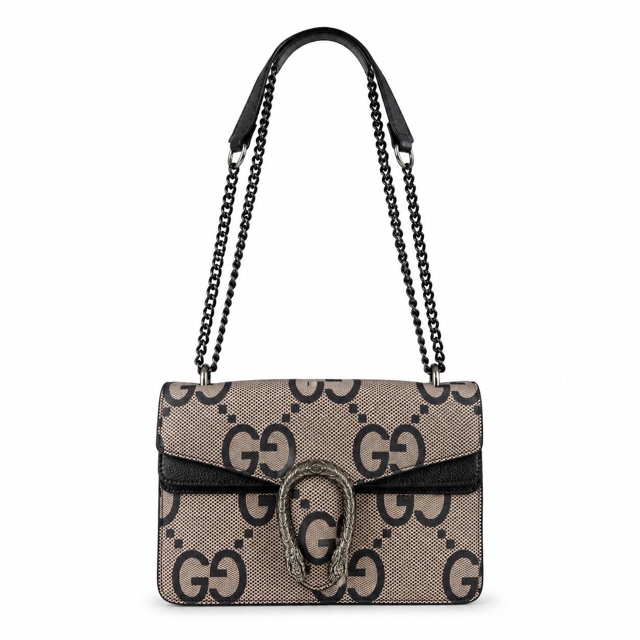 Black Monogram Chain Shoulder Bag