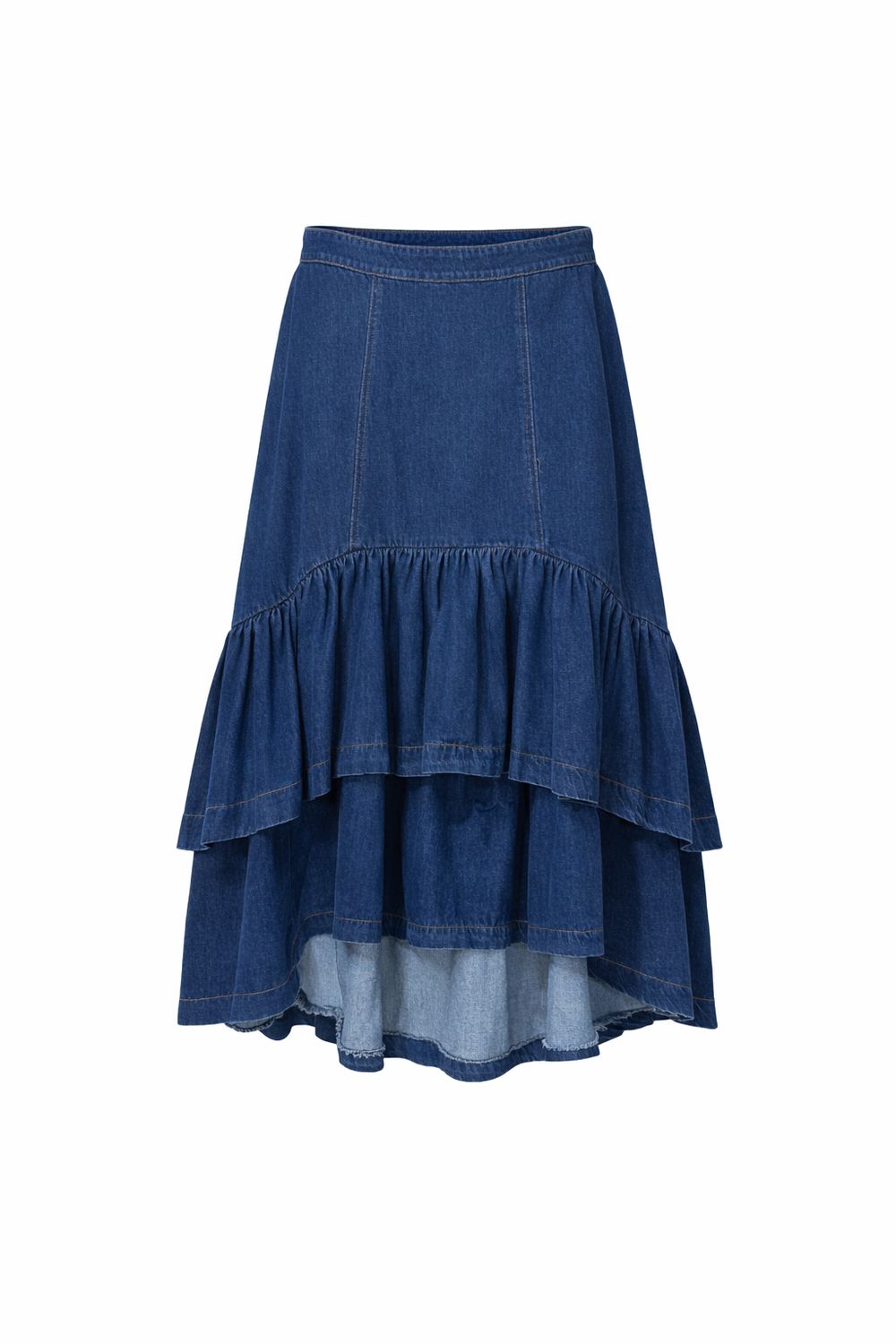 Dark Denim Ruffle Skirt