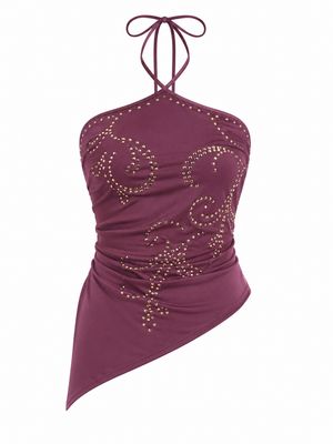 Plum Gold Studs Top (One Size)