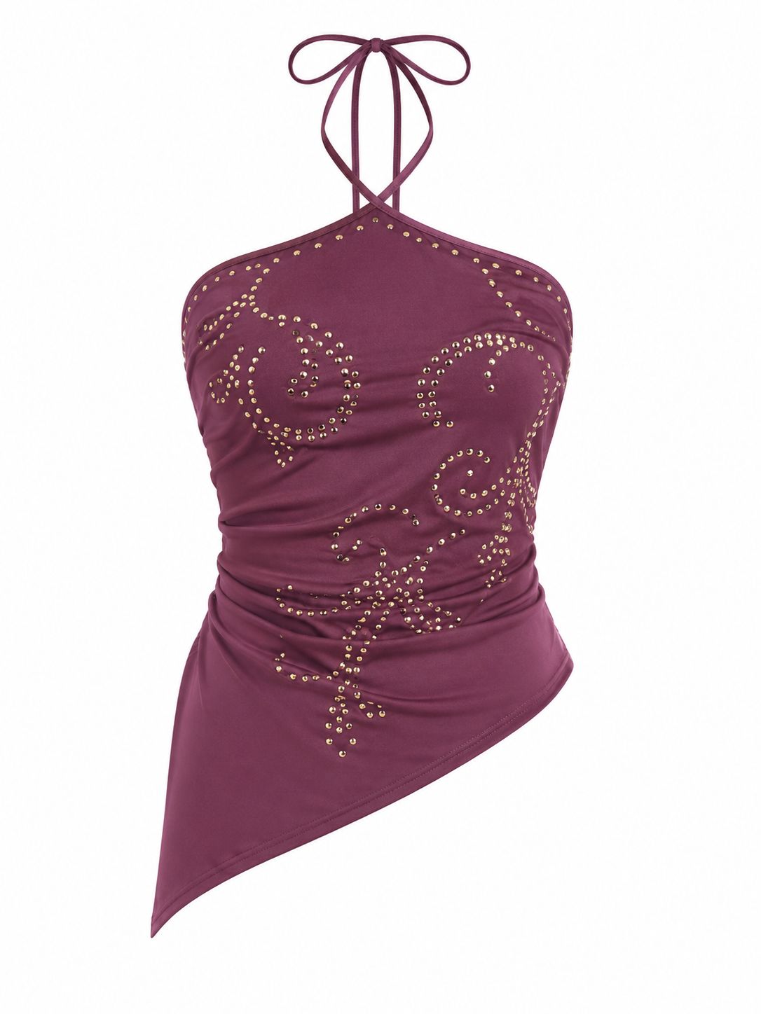 Plum Gold Studs Top (One Size)