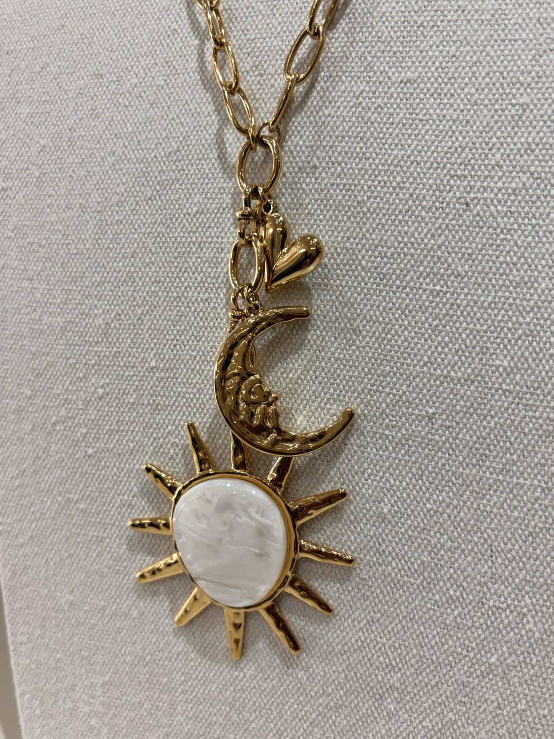 Sun, Moon & Heart Necklace