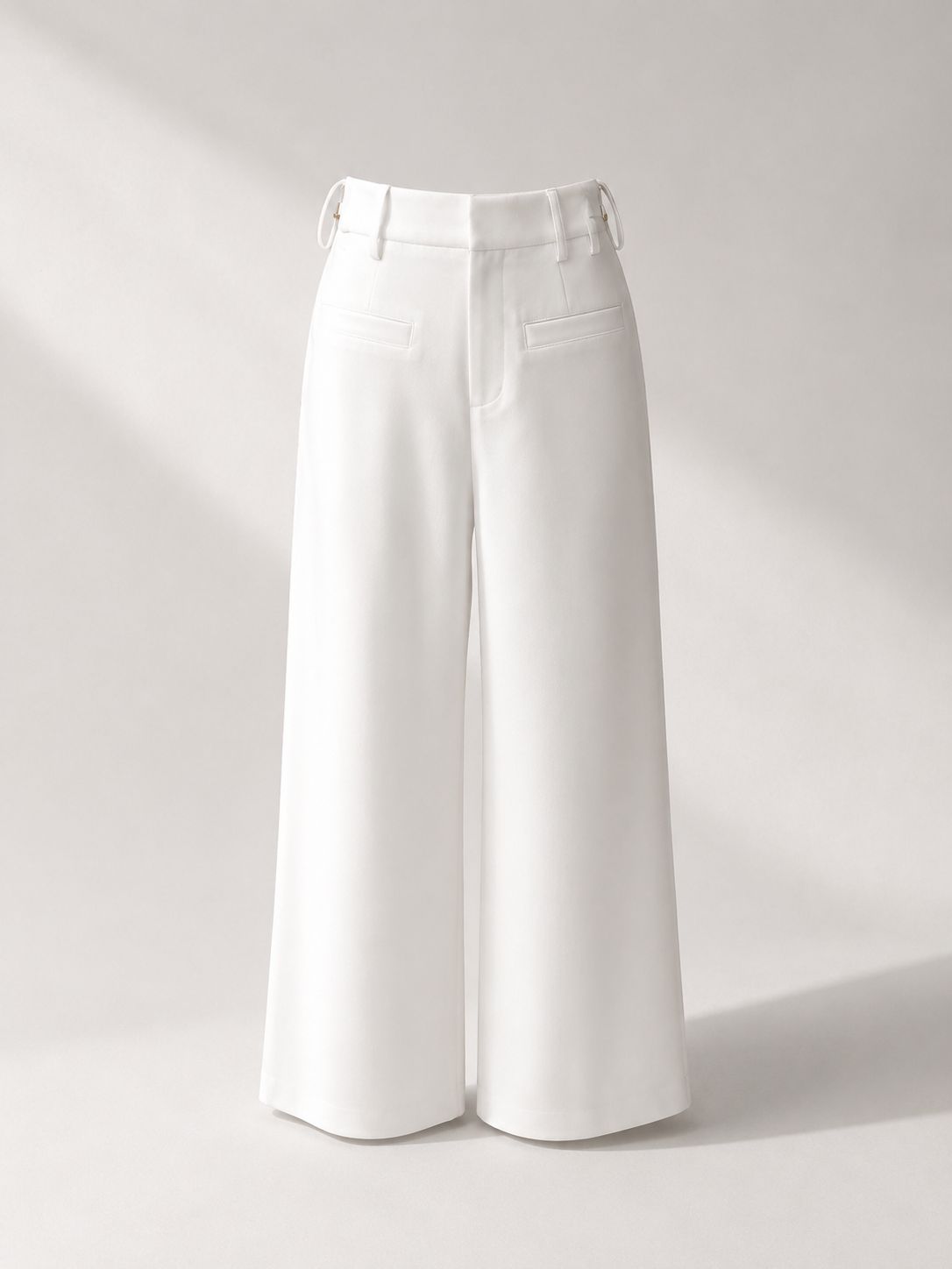Ivory High-Waisted Wide Leg Pants