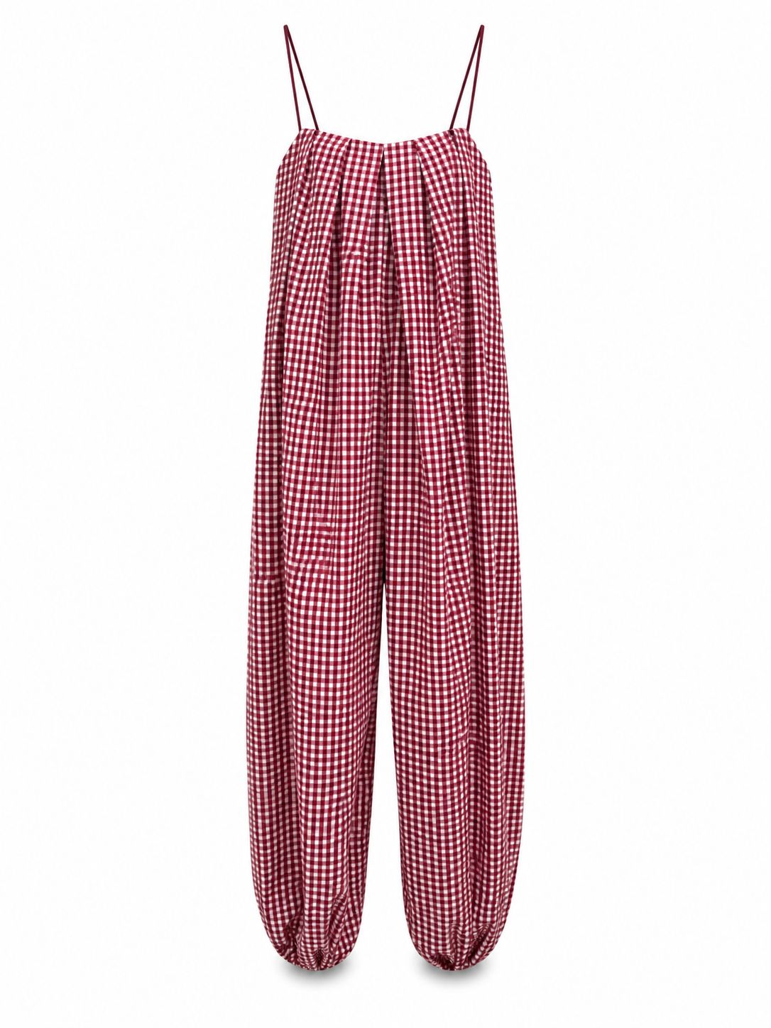Red Gingham Balloon Jumpsuit