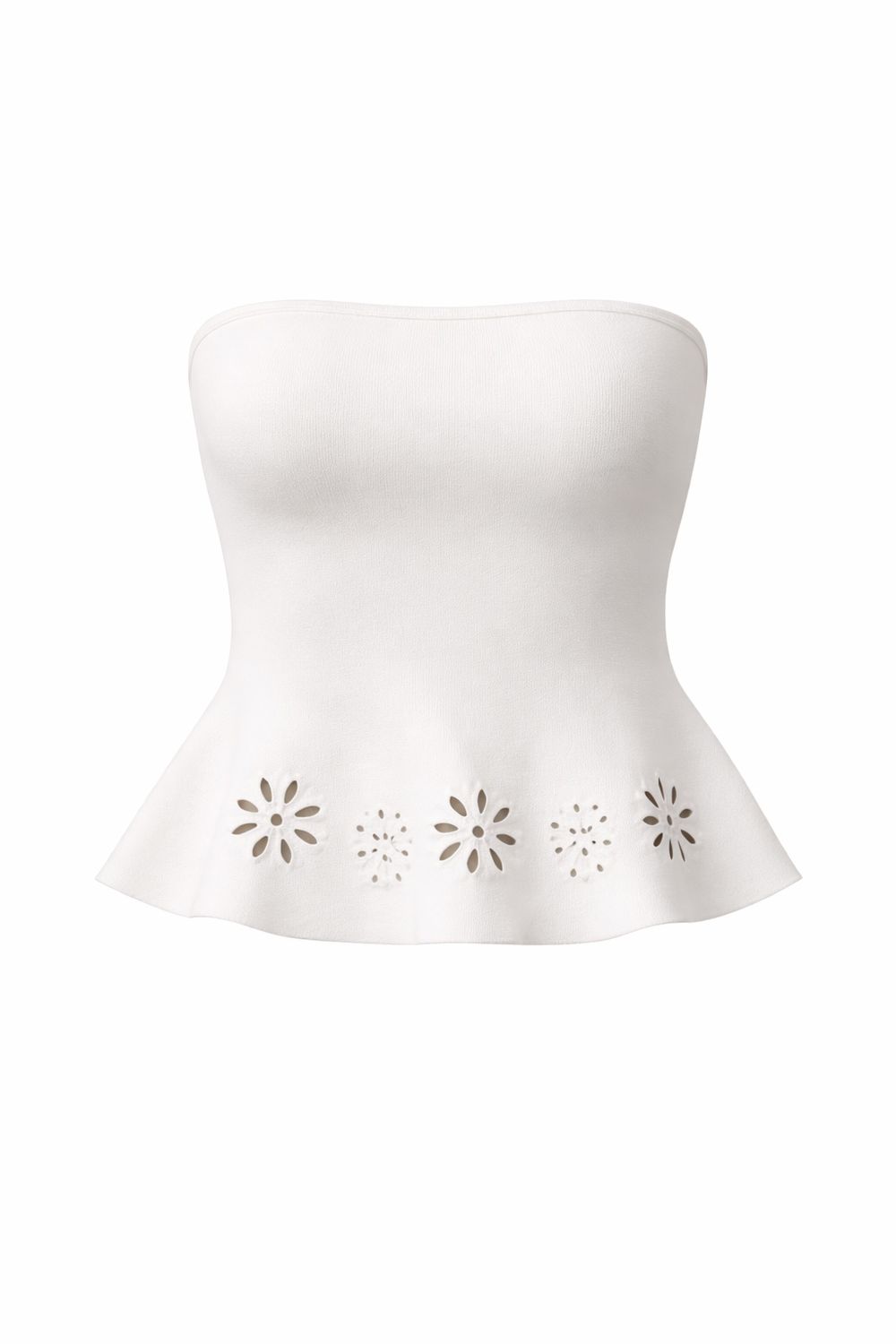 White Eyelet Peplum Top