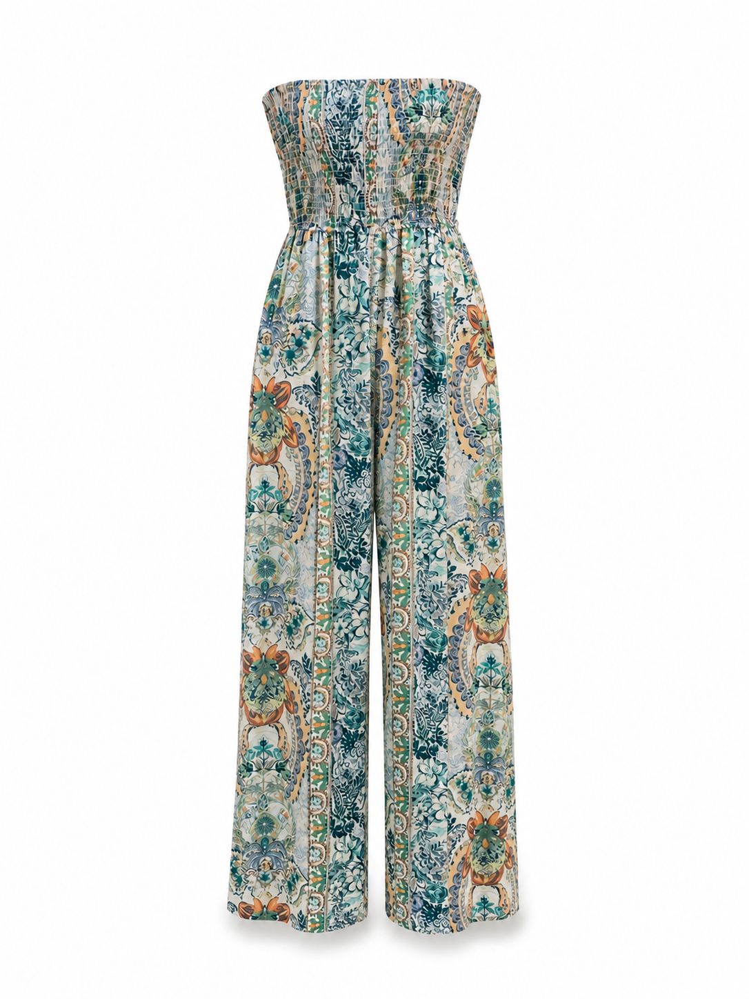 Mediterranean Escape Strapless Jumpsuit