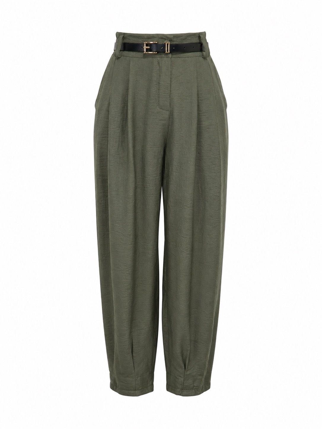Olive Belted Barrel Pant (One Size)