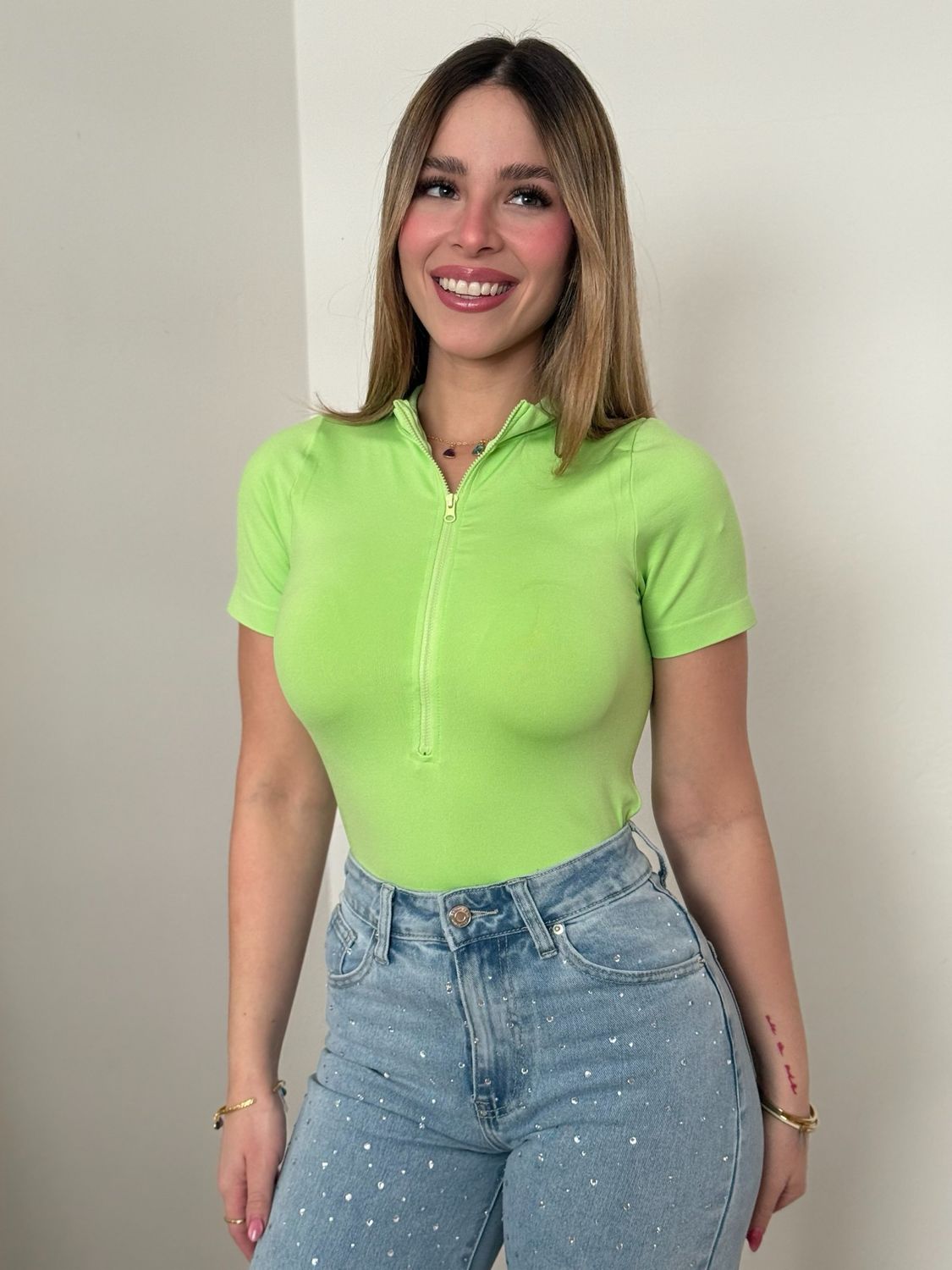 Lime Zip-Up One Size Top