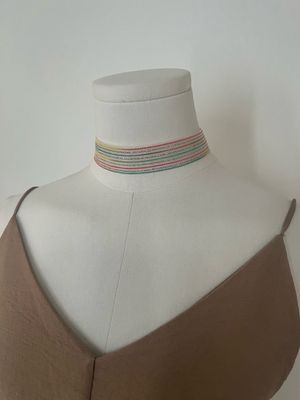 Handcrafted Multicolor Silver Choker
