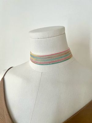 Handcrafted Multicolor Silver Choker