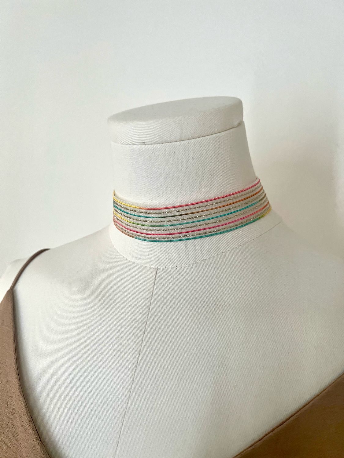Handcrafted Multicolor Silver Choker