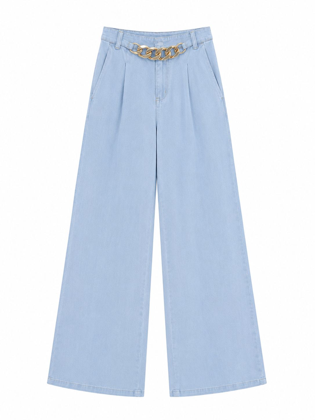 Light Denim Chain Pants