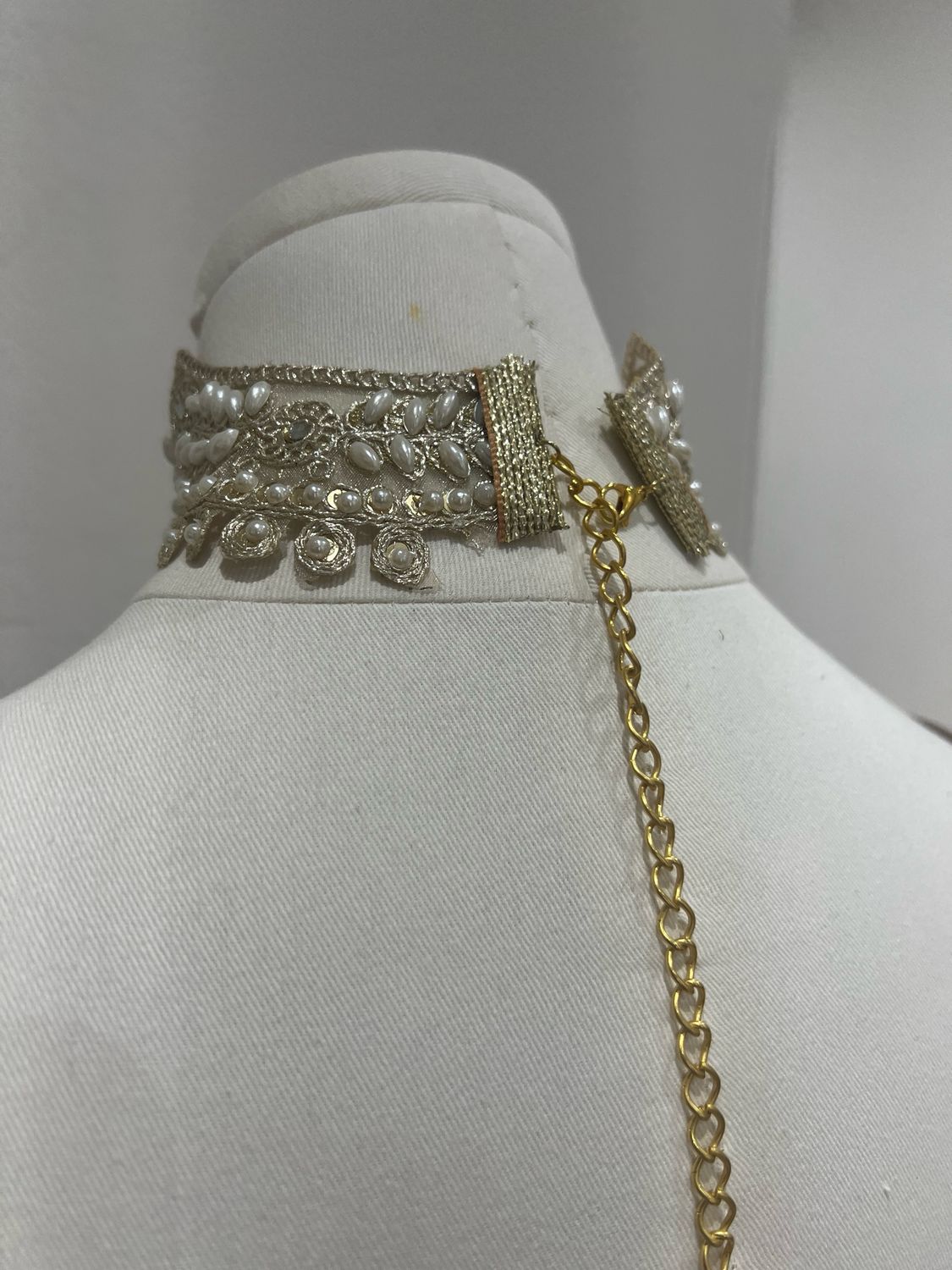 Handcrafted Champagne Pearls Choker