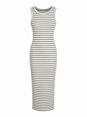 Heather Gray Harbor Stripe Dress
