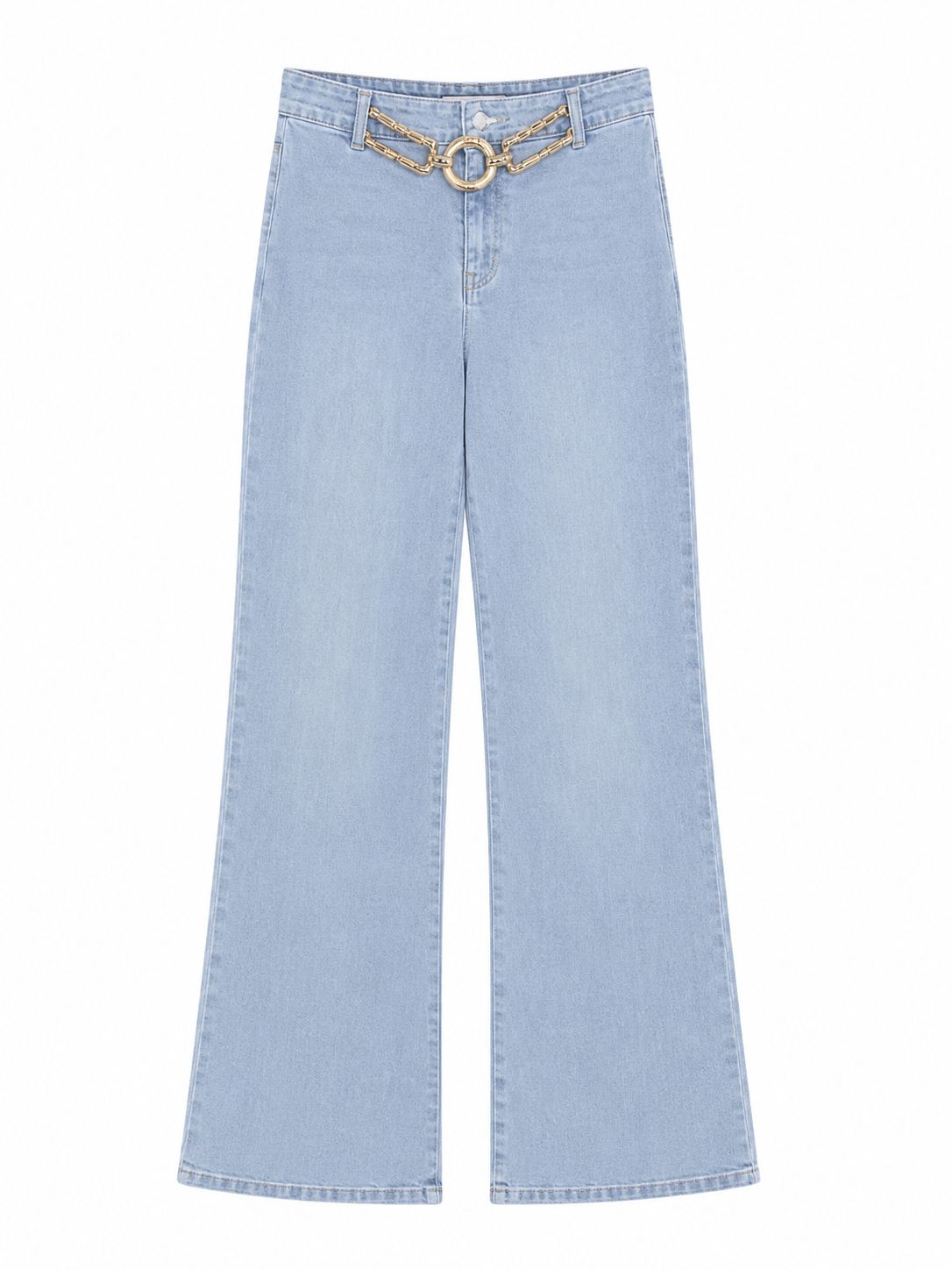 Light Wash Chain Denim Jeans