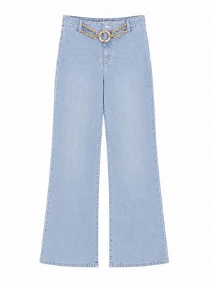Light Wash Chain Denim Jeans