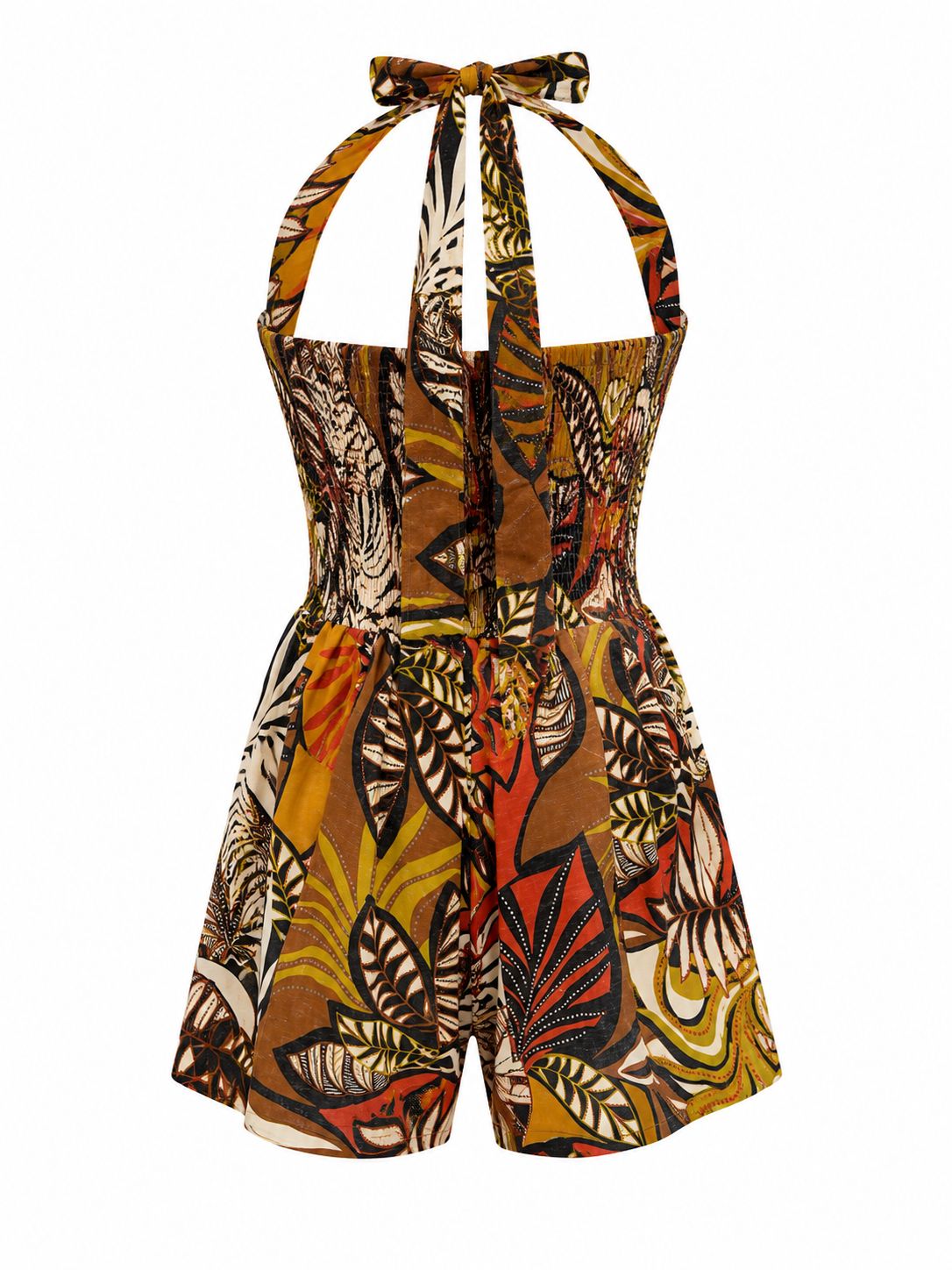 Tropical Mosaic Halter Romper