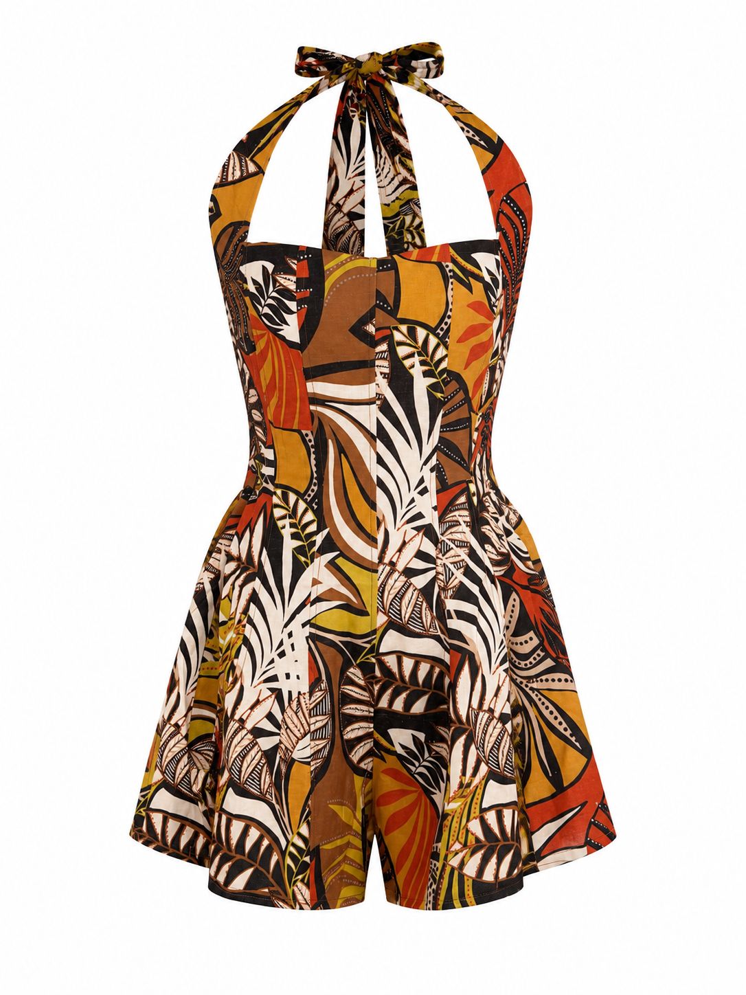 Tropical Mosaic Halter Romper