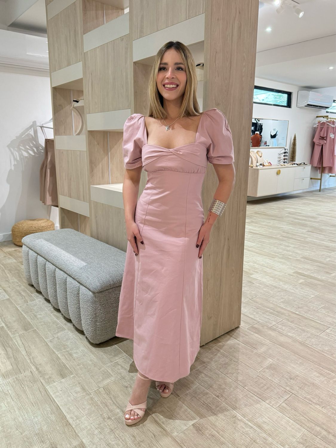 Pink Rosewater Romance Midi Dress