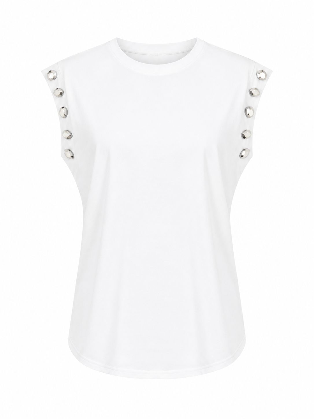 White Metallic Design Tee