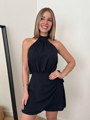 Navy Boho Halter Romper(One Size)