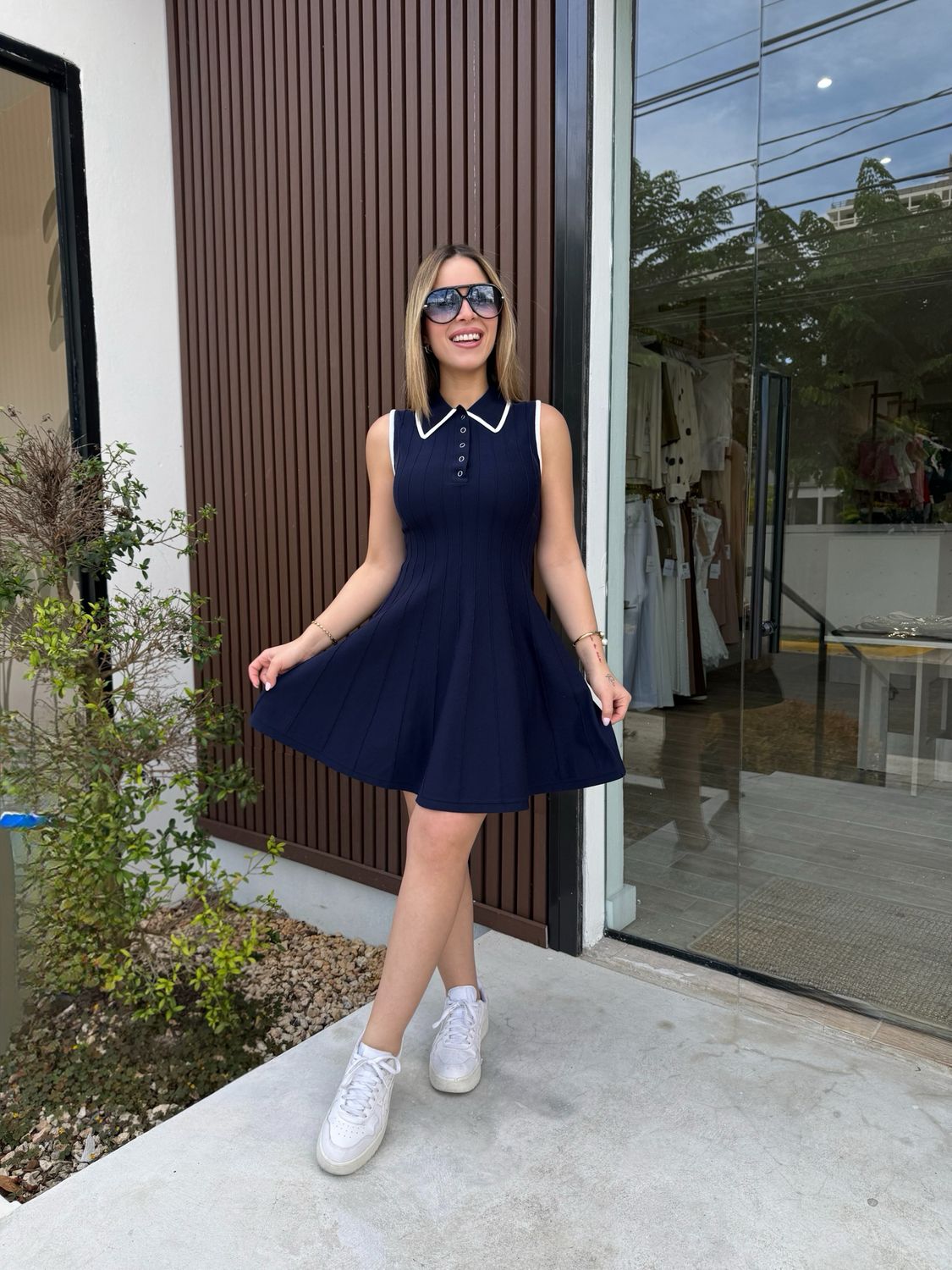 Navy Sweater Fit & Flare Dress Navy Sweater Fit & Flare Dress