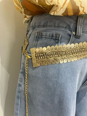 Handcrafted Gold Sequin Belt