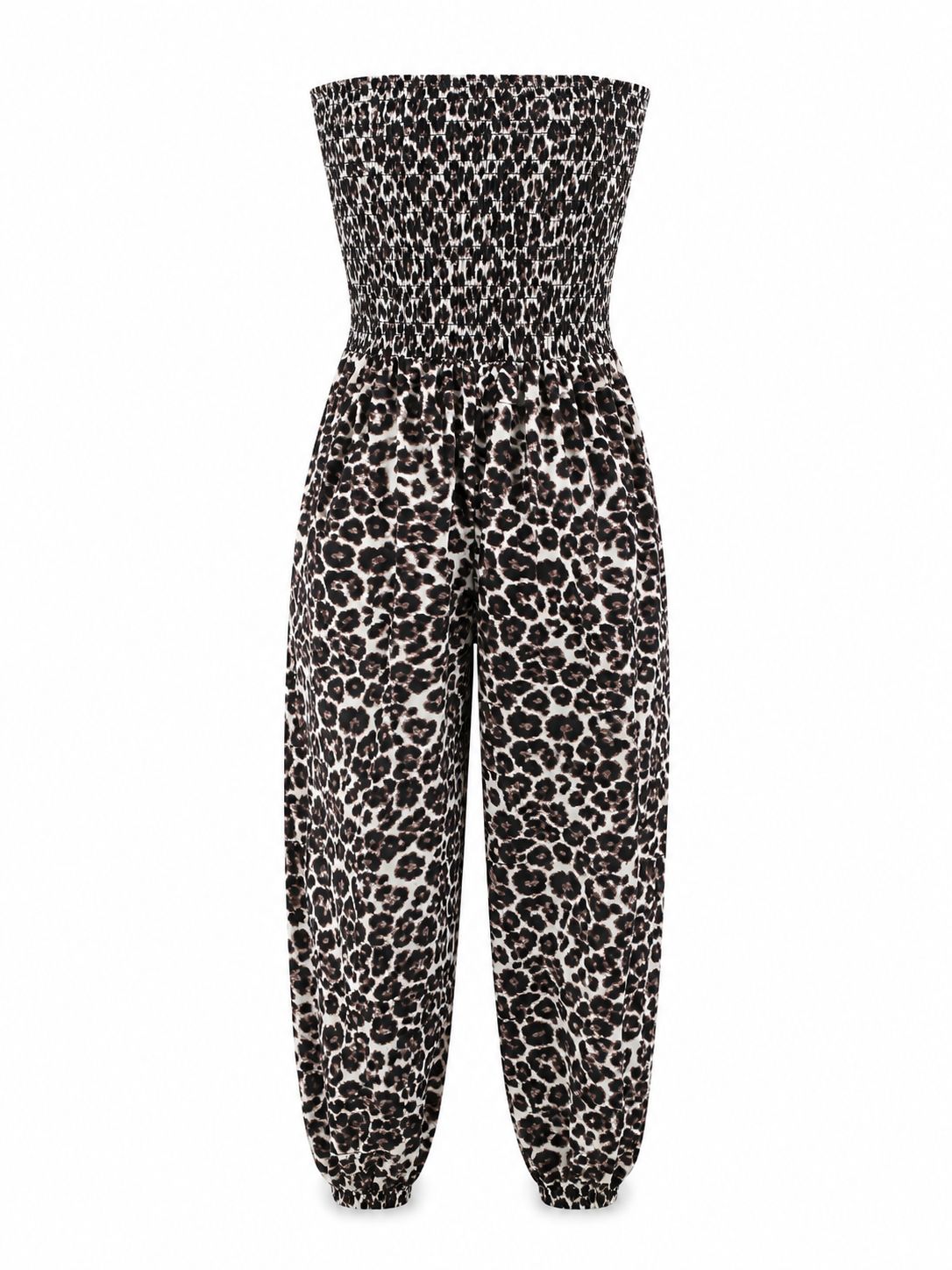 Strapless Animal Print Jumpsuit (One Size)