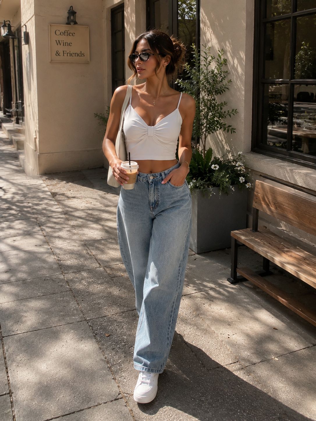 White Knot Front Cami By Pia