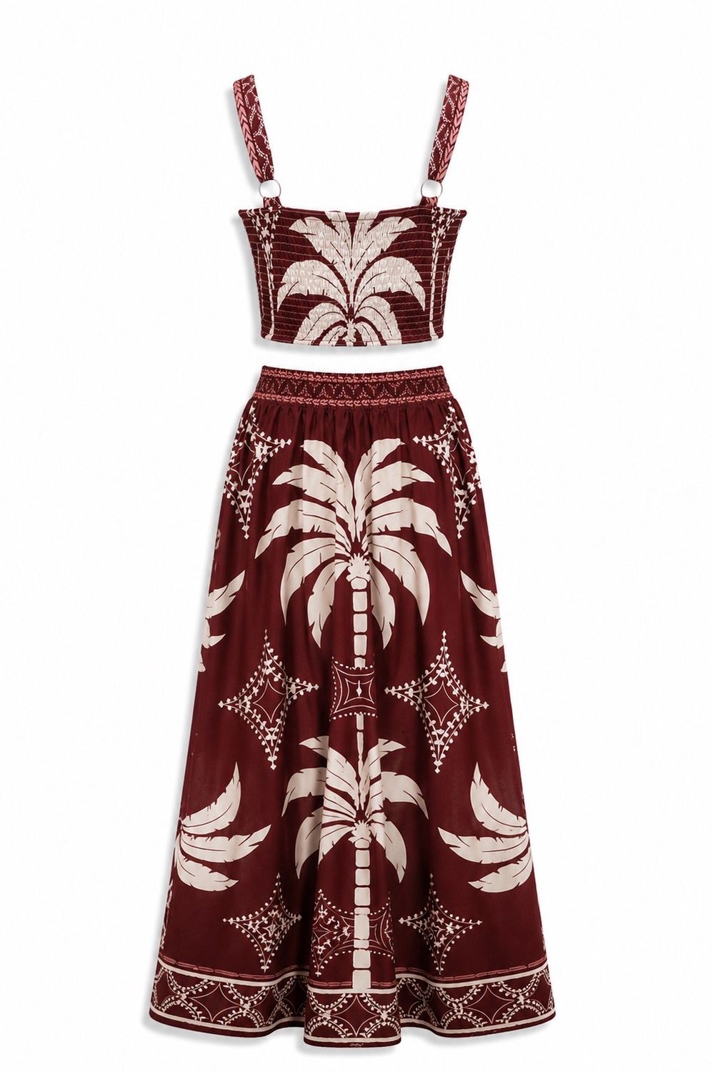 Burgundy Island Escape Top & Maxi Skirt Set