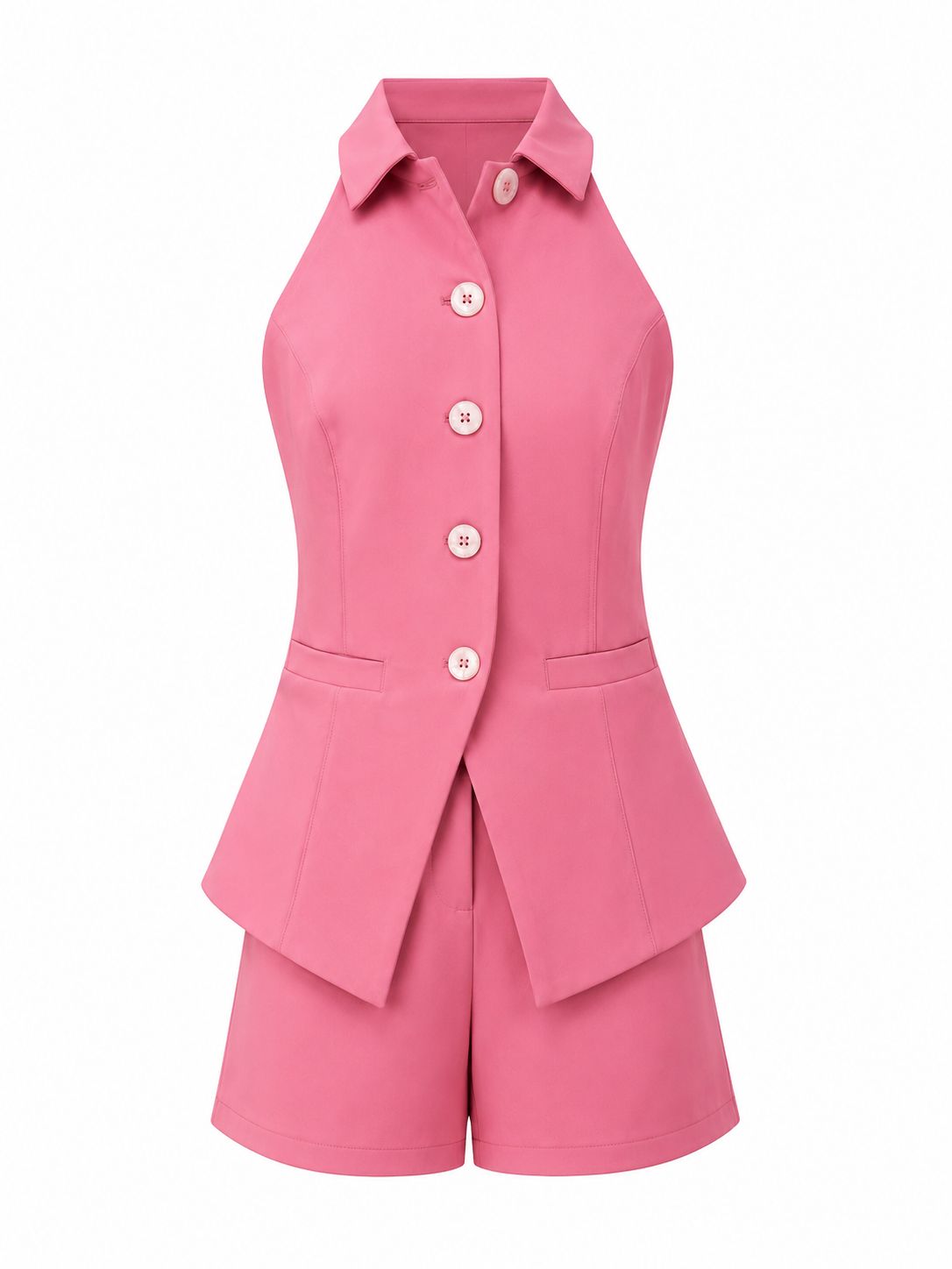 Pink Vest & Shorts Set