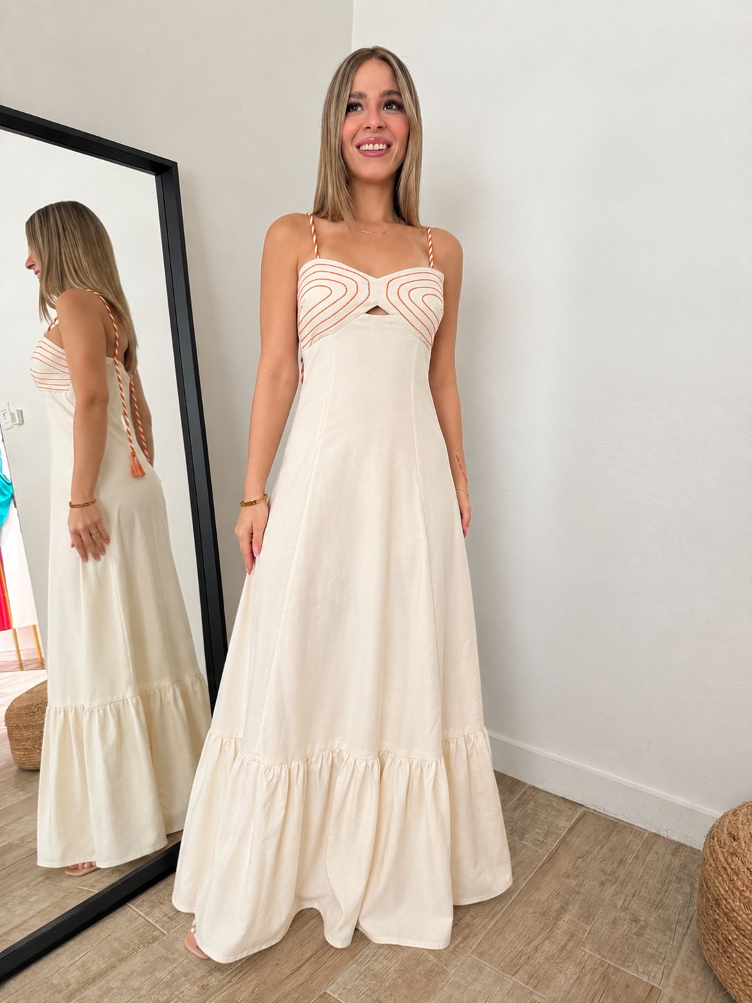 Ivory & Orange Riviera Maxi Dress