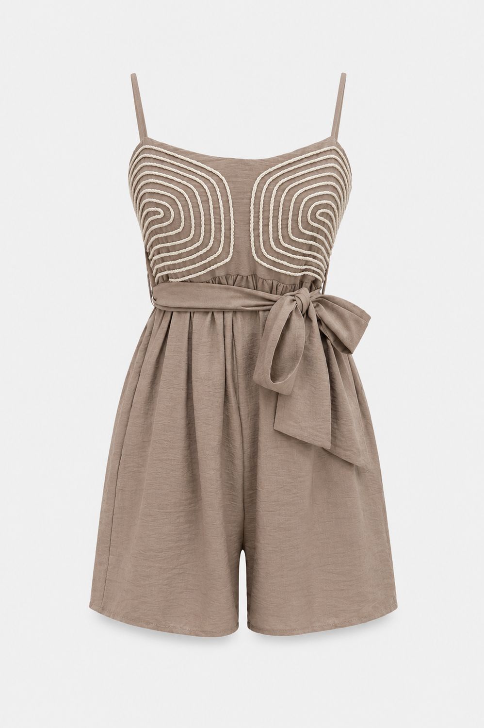 Mushroom Embroidered Bust Romper