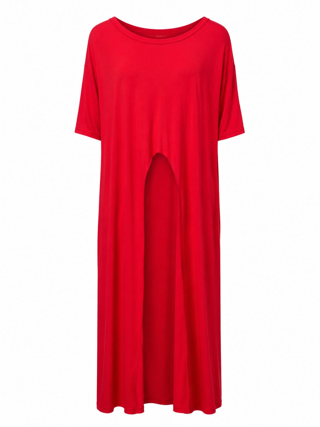 Red High Low Tunic Blouse