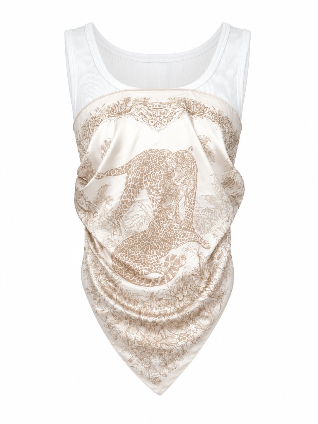 Leopard Scarf Detail Top (One Size) Leopard Scarf Detail Top (One Size)