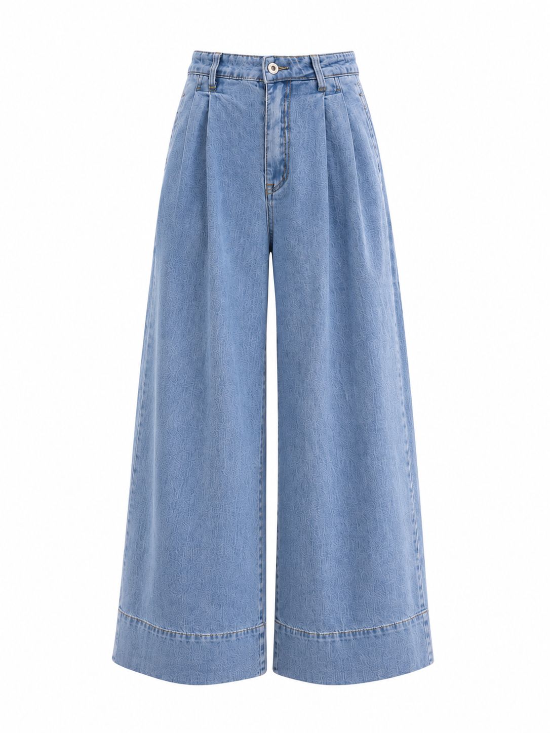 Italian Light Denim Wide Leg Jean