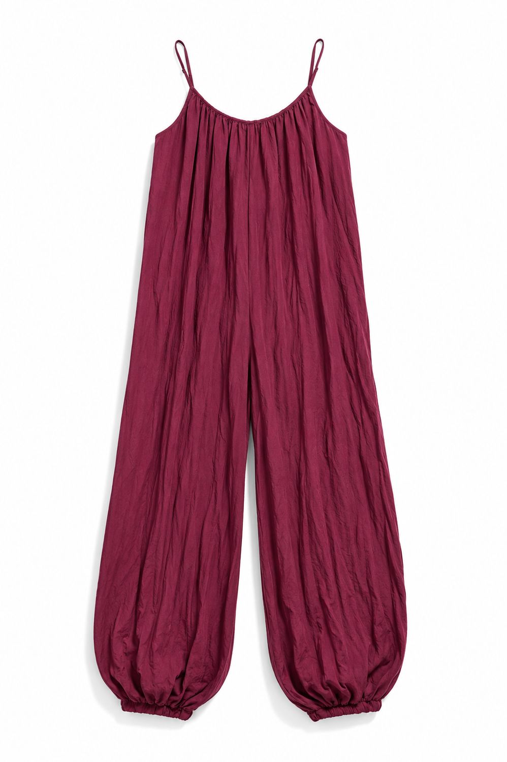 Burgundy Breeze Balloon Jumpsuit (One Size)