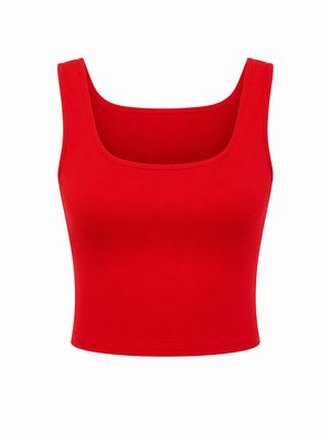 Red Essential Crop Top Red Essential Crop Top