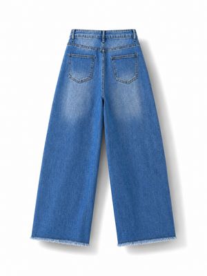 Studded Light Wash Barrel Leg Jeans